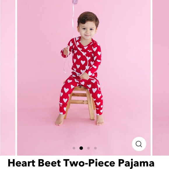 Bums and Roses Heart Beet 2 Piece PJs 9/10Y
